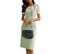 Etuikleid Damen Elegant Für Hochzeit Festliche Kleider Für Damen Midi A Linie Cocktailkleid Kurzarm Business Kleid Hochzeitsgast Midikleid Sommer Abendkleid Festlich Sommerkleid Frauen Party
