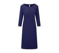 Etuikleid GOLDNER "Jerseykleid mit Krepp-Qualität", Damen, Gr. 52, N-Gr, blau (royalblau), Obermaterial: 95% Polyester PES. 5% Elasthan EL., figurumspielend, Kleider Etuikleid, seitliche Nahttaschen (