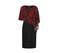 Etuikleid GOLDNER "Kurzgröße Elegantes Abendkleid mit Pailletten", Damen, Gr. 22, K-Gr, schwarz (schwarz, rot, geblümt), Obermaterial: 92% Polyester PES. 8% Elasthan EL., festlich, 3/4 Arm, Kleider Et