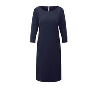 Etuikleid GOLDNER "Kurzgröße Jerseykleid mit Krepp-Qualität", Damen, Gr. 21, K-Gr, blau (marine), Obermaterial: 95% Polyester PES. 5% Elasthan EL., figurumspielend, Kleider Etuikleid, seitliche Nahtta