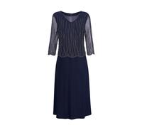 Etuikleid GOLDNER "Perlenkleid mit Glanzeffekt", Damen, Gr. 38, N-Gr, blau (mitternachtsblau), Obermaterial: 92% Polyester PES. 8% Elasthan EL., festlich, figurumspielend, U-Boot-Ausschnitt, Sonstiges