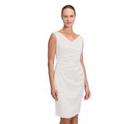 Etuikleid VERA MONT "Damen mit Raffung", Damen, Gr. 34, Normalgrößen, weiß (rohweiß), Satin, Obermaterial: 96% Polyester, 4% Elasthan; Futter: 100% Polyester, figurbetont kurz, V-Ausschnitt, Kleider E