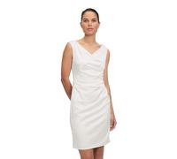 Etuikleid VERA MONT "Damen mit Raffung", Damen, Gr. 36, Normalgrößen, weiß (rohweiß), Satin, Obermaterial: 96% Polyester, 4% Elasthan; Futter: 100% Polyester, figurbetont kurz, V-Ausschnitt, Kleider E