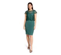 Vera Mont Etuikleid mit Spitze Damen figurbetont kurz Rundhals Dark Emerald Gr. 42