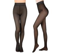 Euakee Termin Legging Damen, Thermo Strumpfhose Damen, Winter Gefälschte Durchscheinend Plüschstrümpfe Wärmende Fleece Leggings（300g）