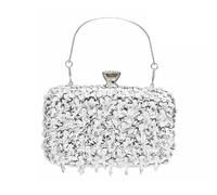 Euarnalie Carwales Damen-Clutch, glitzernd, Strass, formelle Kristall-Clutches, Pailletten, Abend-, Hochzeitstasche, silber