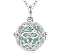 EUDORA Harmony Ball Klangkugel Kette Schwangerschaft Schutzengel Lebensbaum Anhänger für Damen, Mexiko Bola Musik Halskette Engelsrufer Kette mit Anhänger Schmuck Geschenke für Frauen, 114cm + 76cm