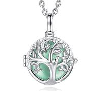 EUDORA Harmony Ball Lebensbaum Bola Klangkugel Kette Schwangerschaft Schutzengel Anhänger für Damen, Baum des Lebens Engelsrufer Kette mit Anhänger Schmuck Geschenke für Frauen, 114cm + 76cm