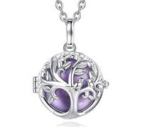 EUDORA Harmony Ball Lebensbaum Bola Klangkugel Kette Schwangerschaft Schutzengel Anhänger für Damen, Baum des Lebens Engelsrufer Kette mit Anhänger Schmuck Geschenke für Frauen, 114cm + 76cm