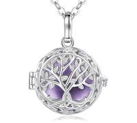 EUDORA Harmony Ball Lebensbaum Klangkugel Kette Schwangerschaft Schutzengel Anhänger für Damen, Mexiko Bola Musik Halskette Engelsrufer Kette mit Anhänger Schmuck Geschenke für Frauen, 114cm + 76cm