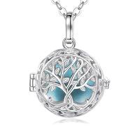 EUDORA Harmony Ball Lebensbaum Klangkugel Kette Schwangerschaft Schutzengel Anhänger für Damen, Mexiko Bola Musik Halskette Engelsrufer Kette mit Anhänger Schmuck Geschenke für Frauen, 114cm + 76cm