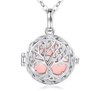 EUDORA Harmony Ball Lebensbaum Klangkugel Kette Schwangerschaft Schutzengel Anhänger für Damen, Mexiko Bola Musik Halskette Engelsrufer Kette mit Anhänger Schmuck Geschenke für Frauen, 114cm + 76cm