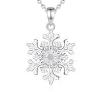 EUDORA Harmony Ball Schneeflocke Kette für Damen Sterling Silber 925 Mit CZ, Winter Schöner Schneeflocke Halskette Anhänger Schmuck Personalisierte Geschenk für Frauen Mutter Tochter Schwester, 45cm