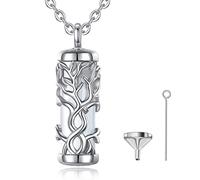 EUDORA Harmony Ball Sterling Silber 925 Asche Urnen Kette für Damen, Lebensbaum Einäscherung Schmuck Memorial Urn die Asche des Hund Katze Mutter Vater, Andenken Beerdigung Medaillon Anhänger, 20Zoll