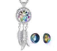 EUDORA Harmony Ball Traumfänger Asche Urnen Kette für Damen, Einäscherung Schmuck Versilbert Memorial Urn die Asche des Mutter Vater Oma, Andenken Beerdigung Medaillon Anhänger, Kettenlänge 61cm