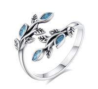 EUDORA Harmony Ball Umarmung Ring für Damen Herren S925 Sterling Silber, Verstellbarer Versprechen/Sonnenblume/Lotus/Lebensbaum Ring mit Mondstein Türkis Offener Ringe Geschenks für Frauen Herren