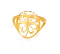 EUEAVAN Grüner Kleeblatt-Ring Glücksbringer Vierblättriger Kleeblatt-Ring Keltischer Knoten Freundschaftsschmuck St. Patrick's Day Accessoires Irisches Geschenk für Frauen (gold, 9(US))
