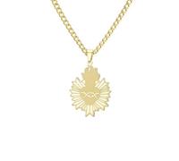 EUEAVAN Halskette Herz JesuDornenkrone-Anhänger Christliches Amulett Katholischer Glaube Charme Liebe Gottes Schmuck Oster geschenke (gold)
