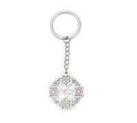 EUEAVAN Irish Celtic Keychain Witch Knot Schlüsselanhänger skandinavischen Wikinger Witchcraft Minimalist Mann Frau (Keltischer Knoten Kreuz silber)
