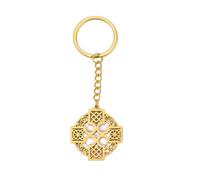 EUEAVAN Irish Celtic Keychain Witch Knot Schlüsselanhänger skandinavischen Wikinger Witchcraft Minimalist Mann Frau (Keltischer Knoten Kreuz gold)