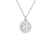 EUEAVAN Kleeblatt-Halskette für Frauen Vierblättriges Kleeblatt Shamrock-Anhänger Glücksbringer Freundschaftsschmuck St. Patrick's Day Accessoires Irisches Geschenk (Silber)