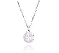 EUEAVAN Kreuzritter von Jerusalem Kreuz Anhänger Halskette Jerusalem Medaillon griechische Scheibe religiös Mittelalter Schmuck Taufe Geschenk Frauen Männer, m, Edelstahl, Kein Edelstein