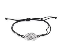 EUEAVAN Metatron Würfel Armband Einstellbare Heilige Geometrie Armband Erzengel Handmade geflochtene Seil Lucky Red String Armband Kabbala Amulett Statement-Schmuck Frauen (Silber)