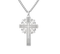 EUEAVAN Russisch Orthodoxe Kreuz Halskette Orthodoxe IC XC NIKA Kreuz Halskette Jesus Kruzifix Bizantinisches Kreuz Anhänger Christian Orient Kreuz Retro Religiöser Schmuck (orthodoxes Kreuz silber)