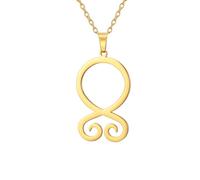 EUEAVAN Trollkreuz Halskette Wikinger Anhänger Edelstahl Trollkreuz Trollkors Schutzamulett Nordischer Schmuck für Männer Frauen (Gold)