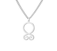 EUEAVAN Trollkreuz Halskette Wikinger Anhänger Edelstahl Trollkreuz Trollkors Schutzamulett Nordischer Schmuck für Männer Frauen (Silber 2)