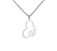 EUEAVAN Vierblättriges Kleeblatt-Halskette Grüner Kleeblatt-Herz-Anhänger Glücksbringer-Freundschaftsschmuck mit keltischem Knoten St. Patrick's Day-Accessoires Irisches Geschenk (Silber)