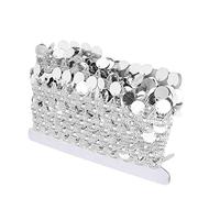 Eujgoov Bauchtanz-Hüfttuch für Damen mit Quasten, Goldenes Silbernes Modisches Accessoire für Fitness und Tanz, Handgehäkelter Wickel für Bauchtanzröcke (SILVER)