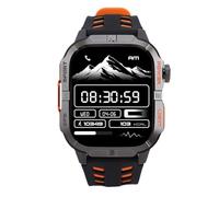 Eujgoov Fitness-Tracker mit Herzfrequenz-Schrittzähler, Schlafmonitor, 2,01 Zoll HD-Display, Smartwatch für Damen und Herren, Gesundheits-Tracker-Uhr (orange schwarz)