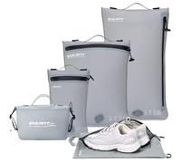 EULANT Kompressions Packwürfel Set 5 für Koffer, 3 Stück Vakuumbeutel + 1 Schuh Tasche + 1 Wasserdichte Kulturtasche, Reisepack Organizer für Handgepäck, IPX8 Reißverschluss & Ultraleicht