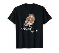 Eule mit Bär Vogel Zeichnung Schlafanzug Nachthemd Steinkauz T-Shirt