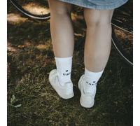 Eulenschnitt Socken, weiß, "Ciao Kako", Größe M, soc-077-ve