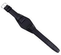 Eulit Ersatzband Uhrenarmband mit Unterlage Leder schwarz Kalb 20mm 18107S