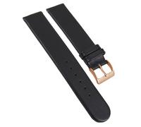 Eulit Kalb Uhrenarmband schwarz Nubukleder glatt flach gleichlaufend