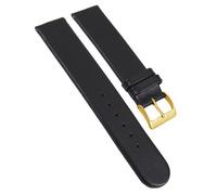 Eulit Kalb Uhrenarmband schwarz Nubukleder glatt flach gleichlaufend