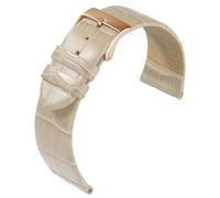 Eulit Rainbow Uhrenarmband Kalbsleder beige Krokoprägung flach