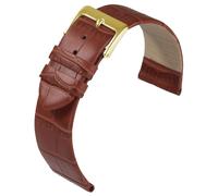 Eulit Rainbow Uhrenarmband Kalbsleder braun Krokoprägung flach