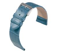 Eulit Rainbow Uhrenarmband Kalbsleder hellblau Krokoprägung flach