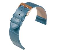 Eulit Rainbow Uhrenarmband Kalbsleder hellblau Krokoprägung flach