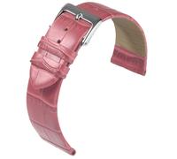 Eulit Rainbow Uhrenarmband Kalbsleder rosa Krokoprägung flach