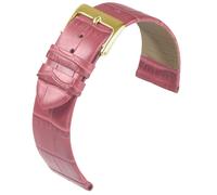 Eulit Rainbow Uhrenarmband Kalbsleder rosa Krokoprägung flach