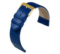 Eulit Rainbow Uhrenarmband Kalbsleder Royalblau Krokoprägung flach
