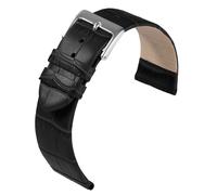 Eulit Rainbow Uhrenarmband Kalbsleder schwarz Krokoprägung rembordiert