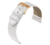 Eulit Rainbow Uhrenarmband Kalbsleder weiß Krokoprägung flach