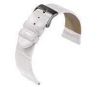 Eulit Rainbow Uhrenarmband Kalbsleder weiß Krokoprägung flach