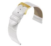 Eulit Rainbow Uhrenarmband Kalbsleder weiß Krokoprägung flach
